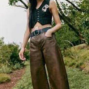 Free People We The Free Misha Vegan Pants in Brown